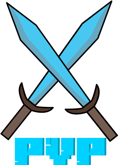 Cartoonish Diamond Swords - Pvp Logo Png (612x792)