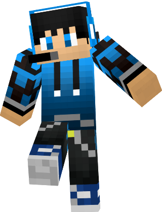 Minecraft Skins, Clip Art, Illustrations - Minecraft Blue Red Boy Skin (320x418)