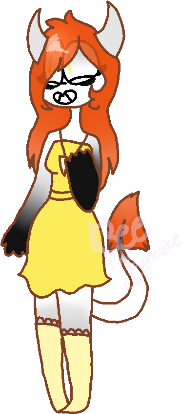 Deamon Redesign By Bee The Pancake Cat - Cartoon (463x927)