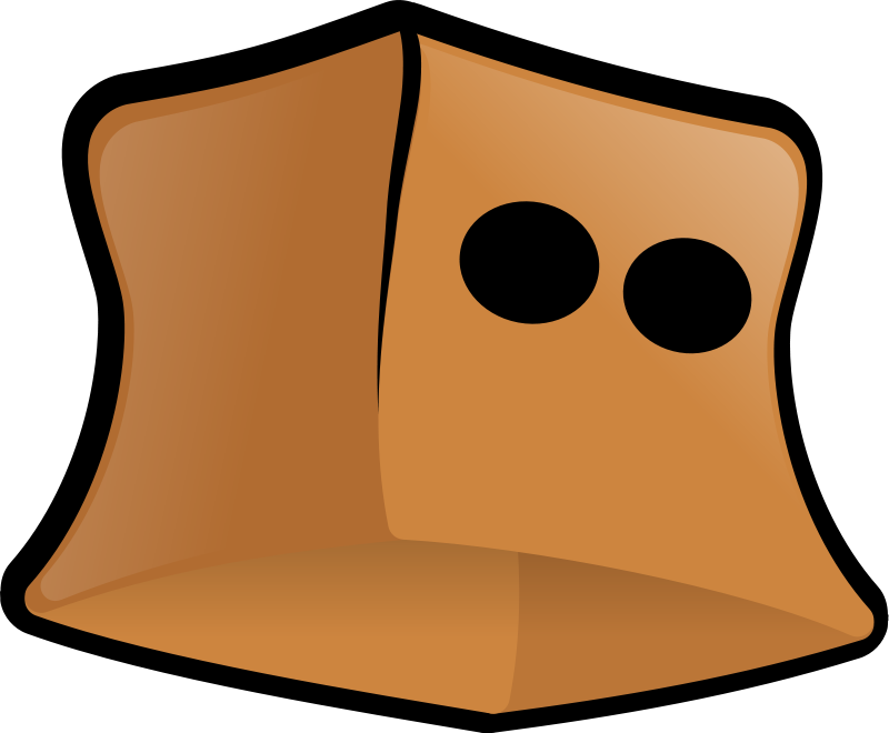 Paper Bag Clip Art Download - Paper Bag Face Transparent (873x720)