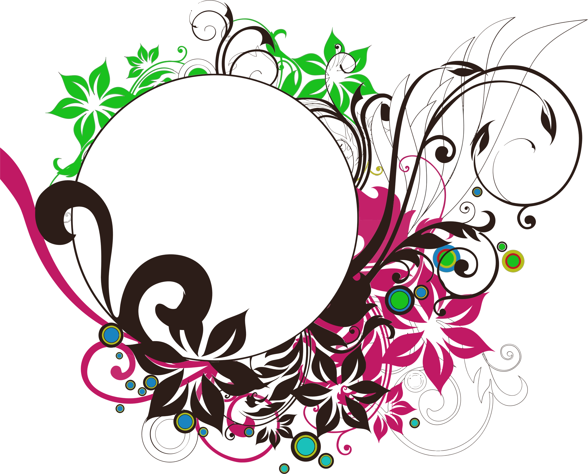 Floral Frame Png Images Transparent Free Download - Circle Frame Design Png (2400x1932)