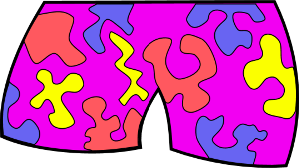 Wild Summer Shorts Vector Clip Art - Bathing Suit Clip Art (600x337)