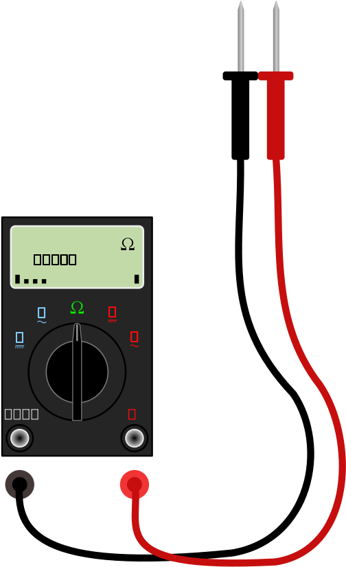 Digital Multimeter With Leads Clip Art - Multimeter Vector (643x900)