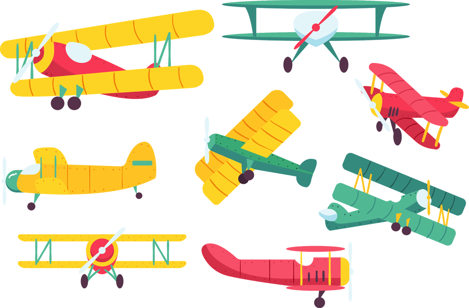Vintage Airplanes - Vector Graphics (1600x1054)