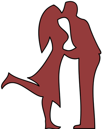 Man And Woman Kissing Illustration - Clipart Kissing (391x500)