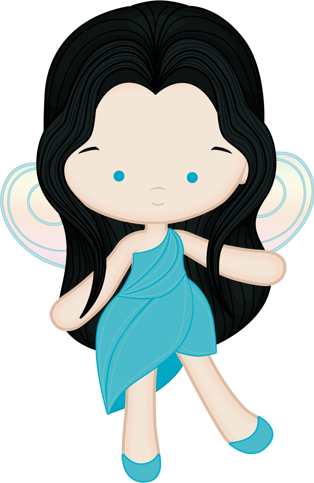 Princesas E Príncipes - Desenho De Fada Azul (1041x1598)