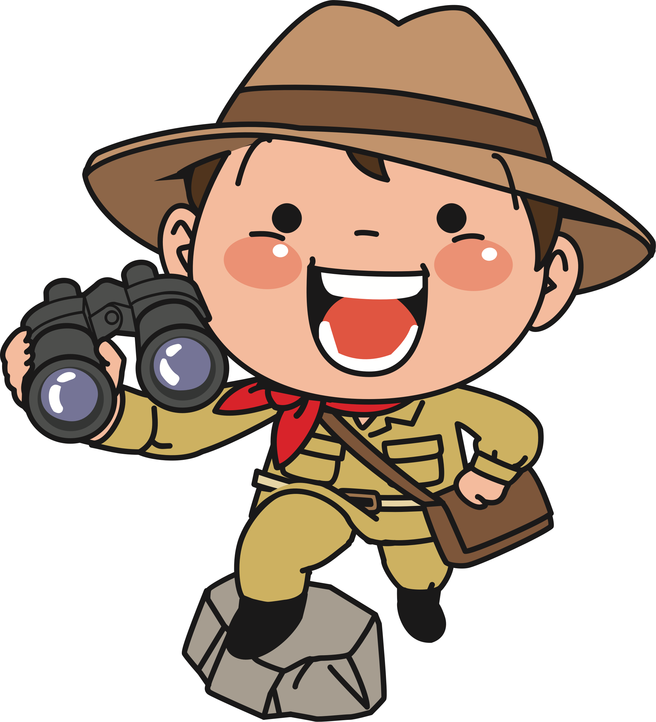 Explorer With Binoculars Clipart (2179x2399)