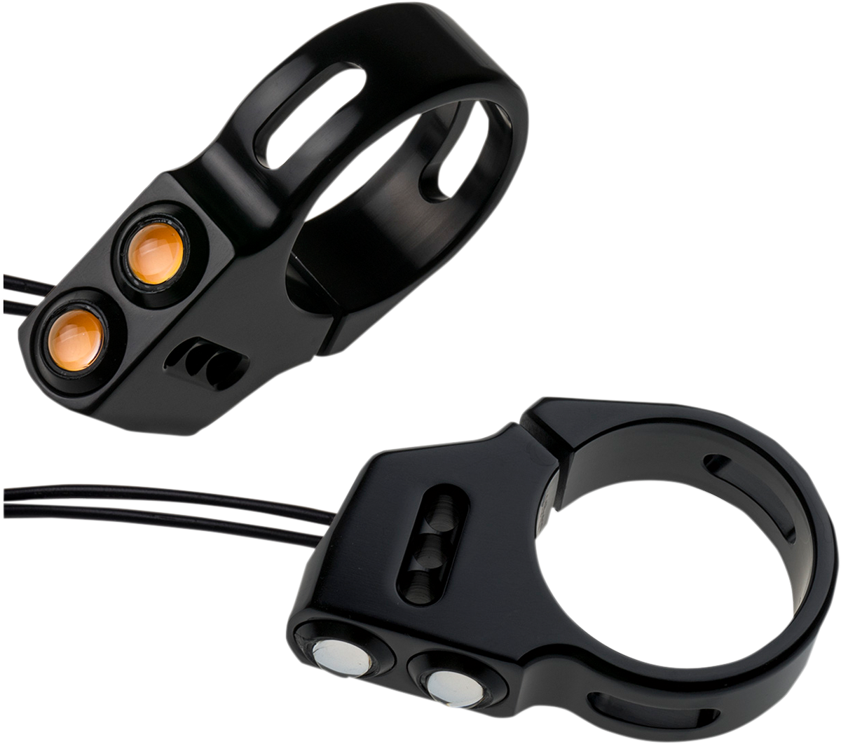 Joker Machine Black 39mm Front Fork Amber Led Rat Eye - Harley Davidson Led Turn Signals (1200x1062)