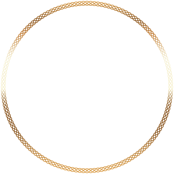 Round Deco Border Frame Png Clip Art - Gold (600x600)