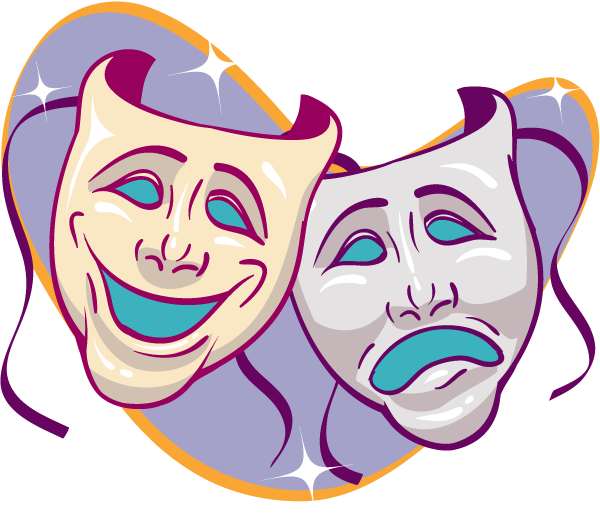 Masks - Theater Masks Clip Art (600x519)