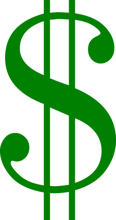 Green Money Sign Dollar Money Signs Free Vector Graphic - Dollar Sign Clip Art (381x720)