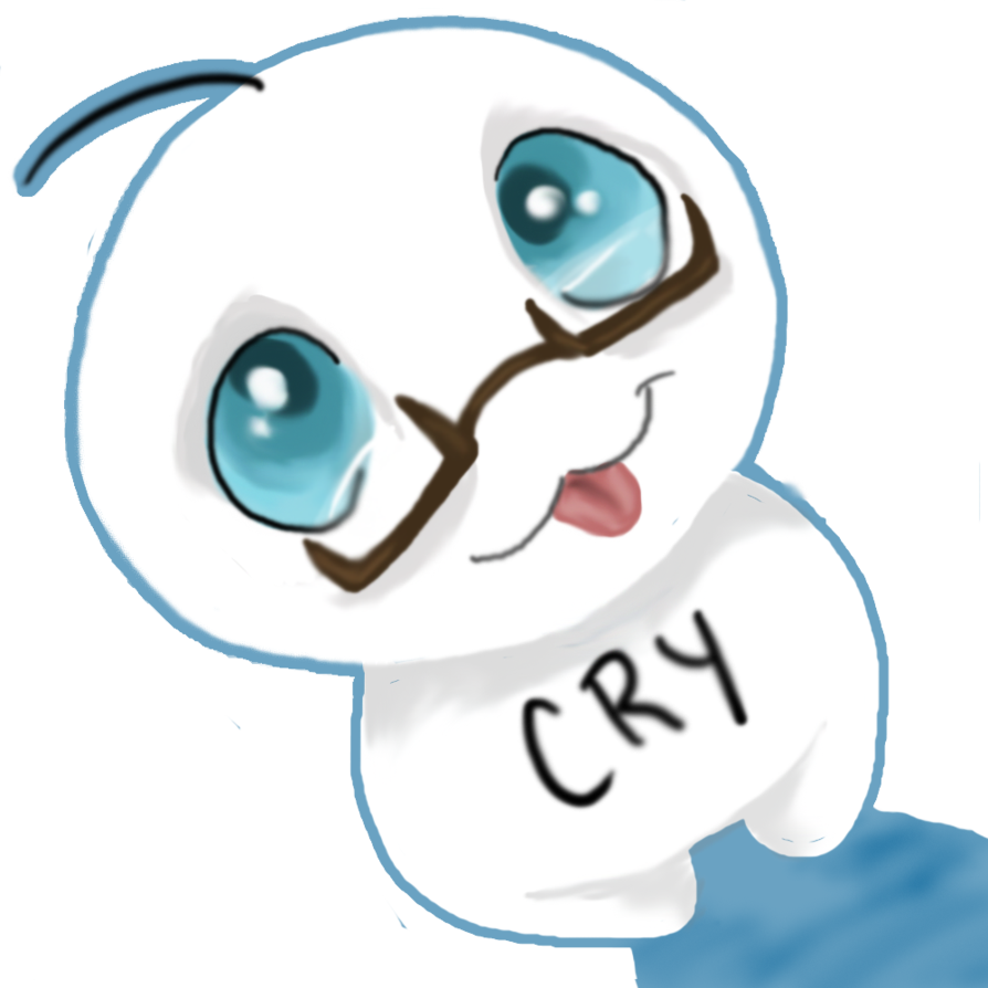 Blue Eyed Cry Guy By Thefrymon - Cartoon (894x894)