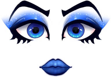[◗▫◖] Bubble Blue - Roblox Face Pink Makeup (420x420)