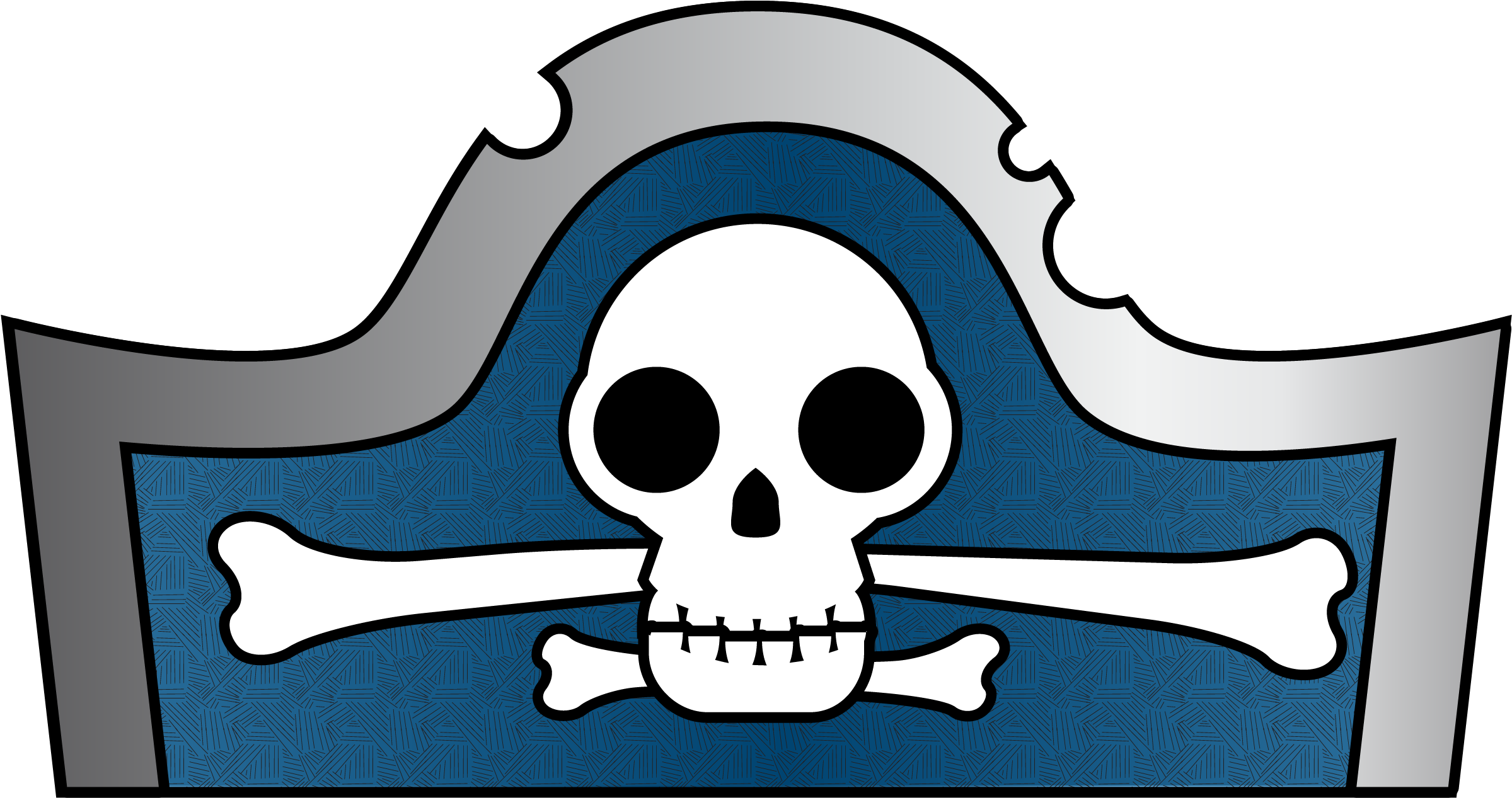 Hat Template For Kids - Blue Pirate Hat (2550x1650)