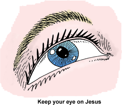 Eye On Jesus - Drawing (400x346)