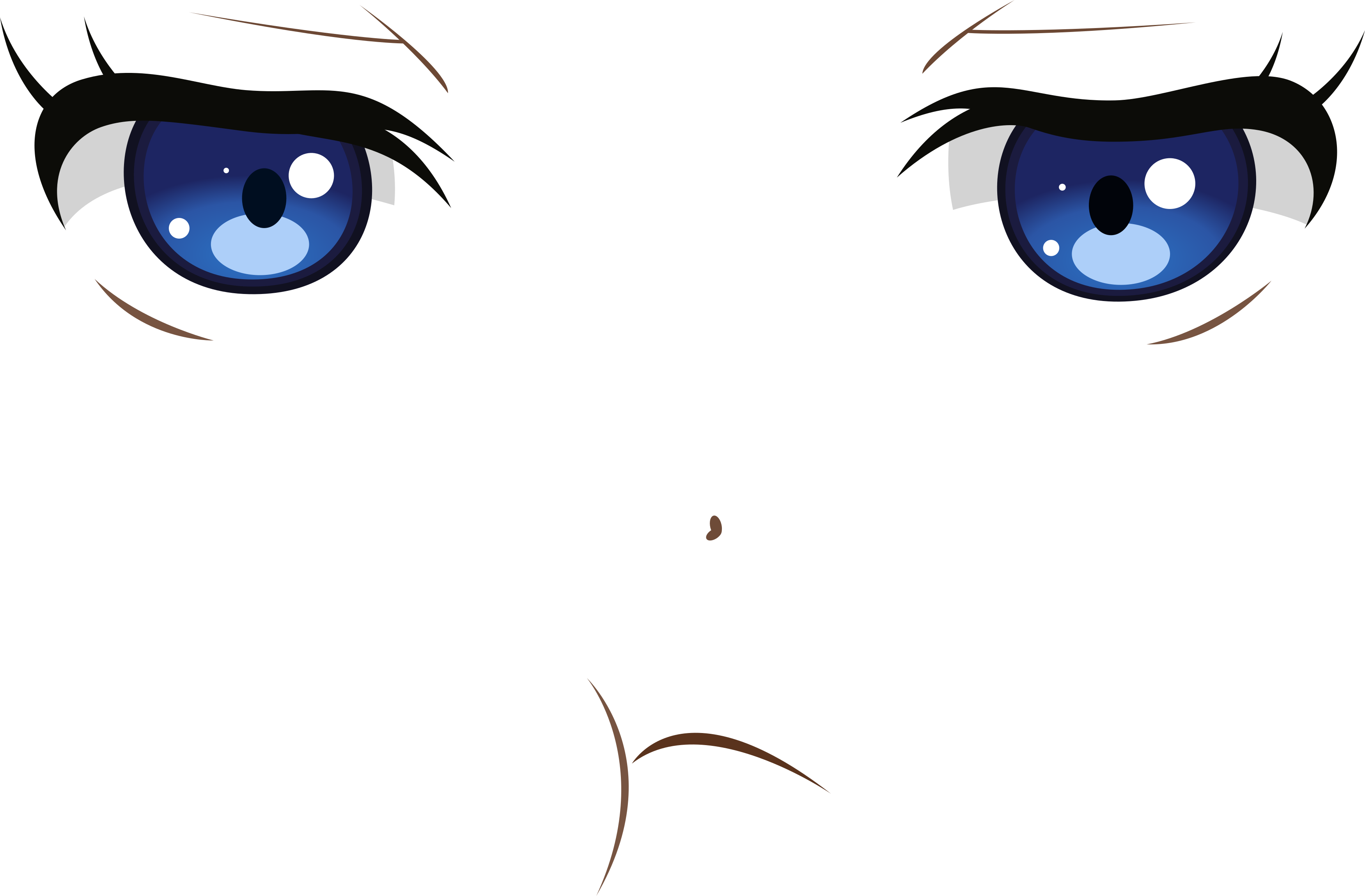 Blue Eyes Pouty - Kawaii (3500x2298)