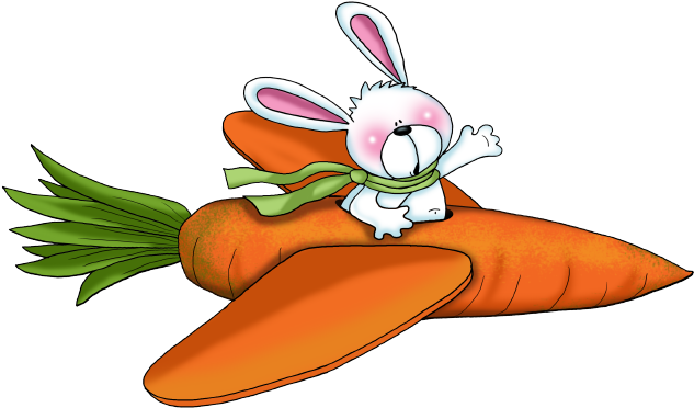 Rabbit In Carrot Plane - Rabbit Airplane (640x393)