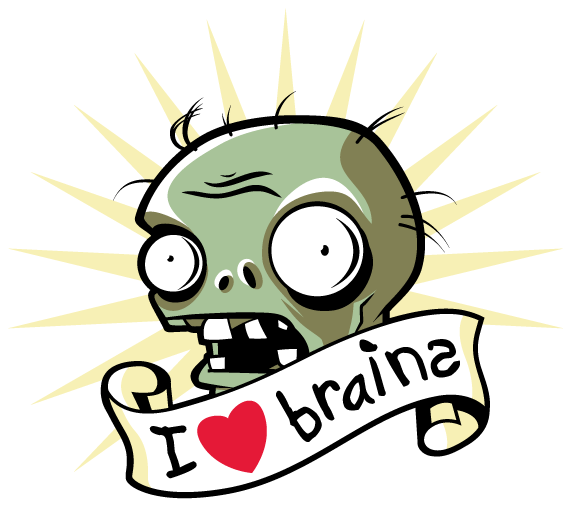 Brains Clipart Zombie Brain - Plants Vs Zombies Brain (570x506)