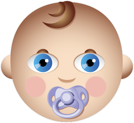 Little Baby Blue Eyes Emoji Sticker Get Your Favorite - Emoticones De Whatsapp Bebe (450x413)
