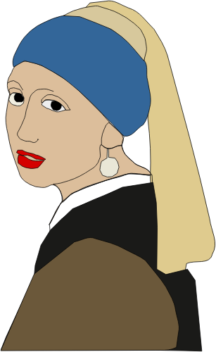 Girl With A Pearl Earring Vector Graphics - Girl With A Pearl Earring Clipart (307x500)