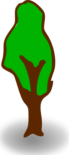 Free Vector Rpg Map Symbols Tree Clip Art - Symbol Of Tree In Map (264x587)