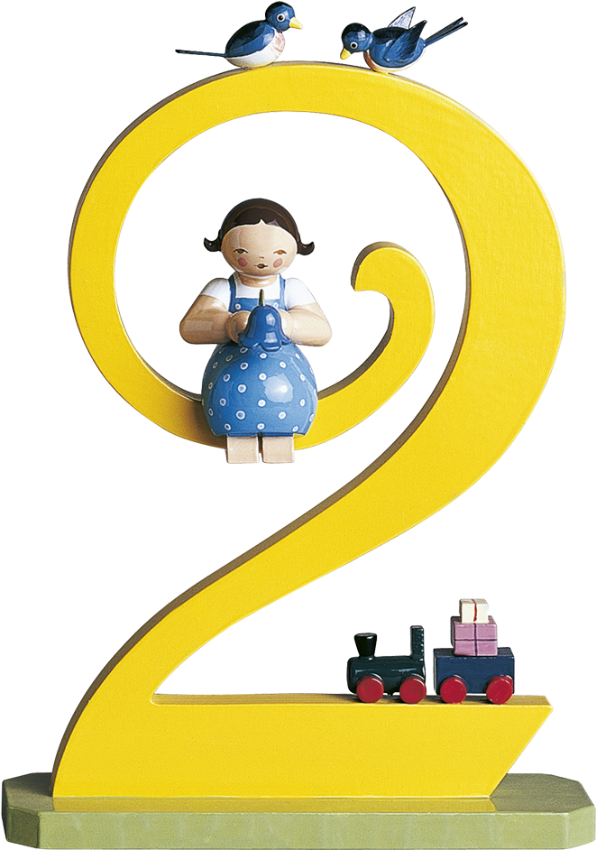 Number 2, Girl With Bluebell - Wendt & Kühn Geburtstagszahlen 0-9 Gross 12 Figuren, (1000x1000)