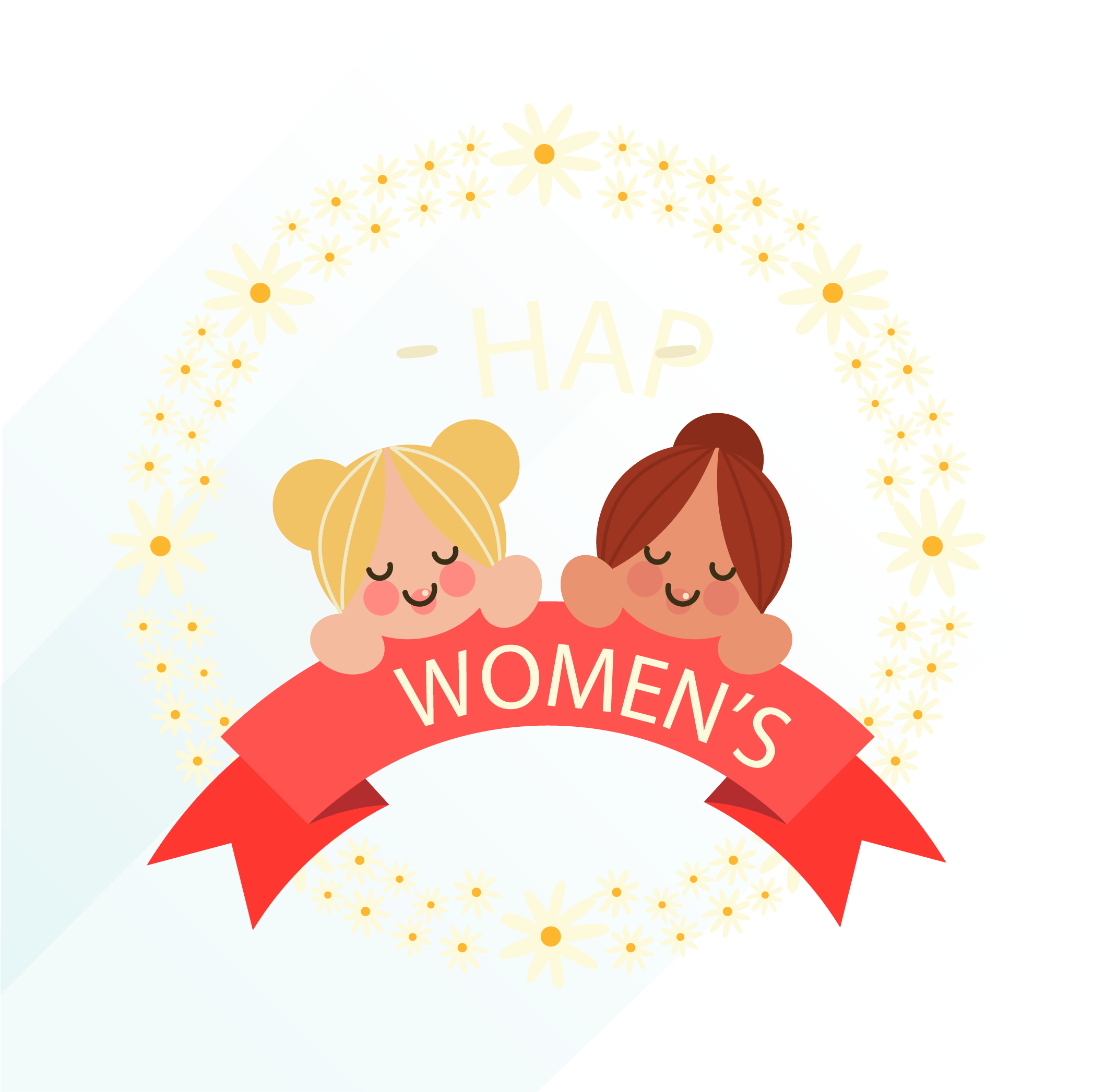 Vector Wreath And Two Girls Women's Day - Vector Wreath And Two Girls Women's Day (2100x2100)