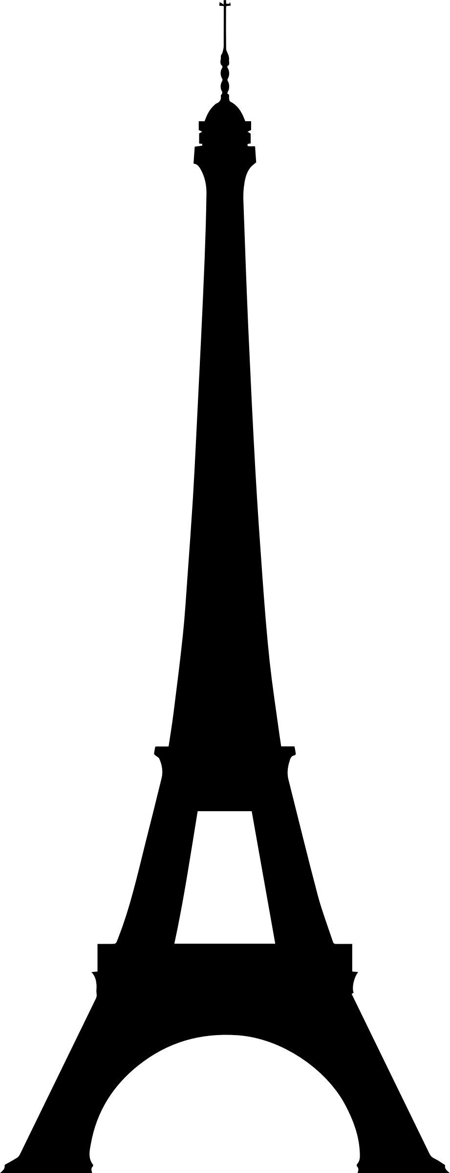 Eiffel Tower Clipart Silhouette - Eiffel Tower Silhouette (2000x5219)