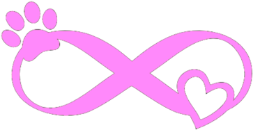 Infinity Heart Paw Print Decal - Dog Love Silhouette (480x250)