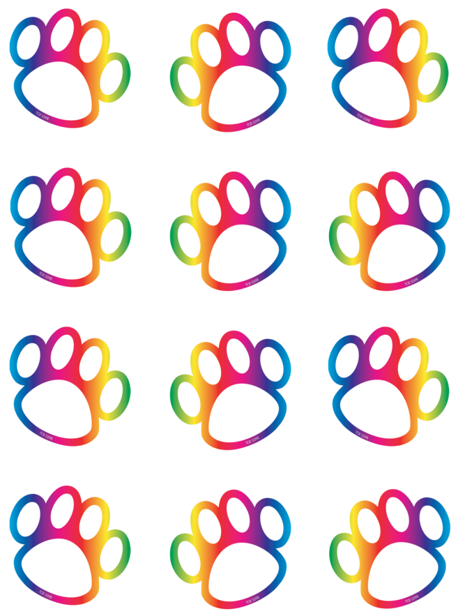 Tcr 5398 Rainbow Paw Print Mini Cutouts - Teacher Created Resources Rainbow Paw Prints Mini Accents (900x900)