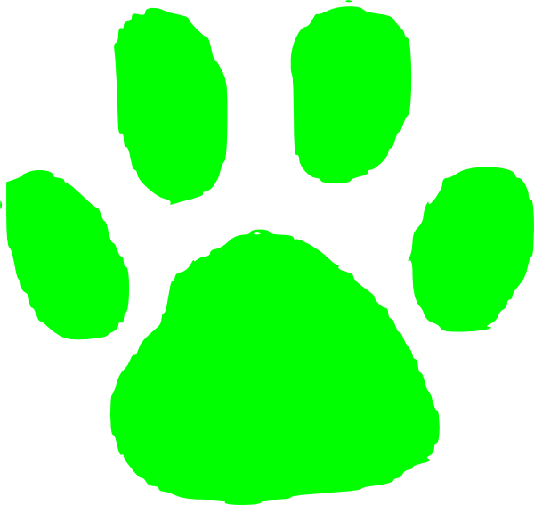 This Free Clip Arts Design Of Green Pawprint - Lime Green Paw Print (600x567)