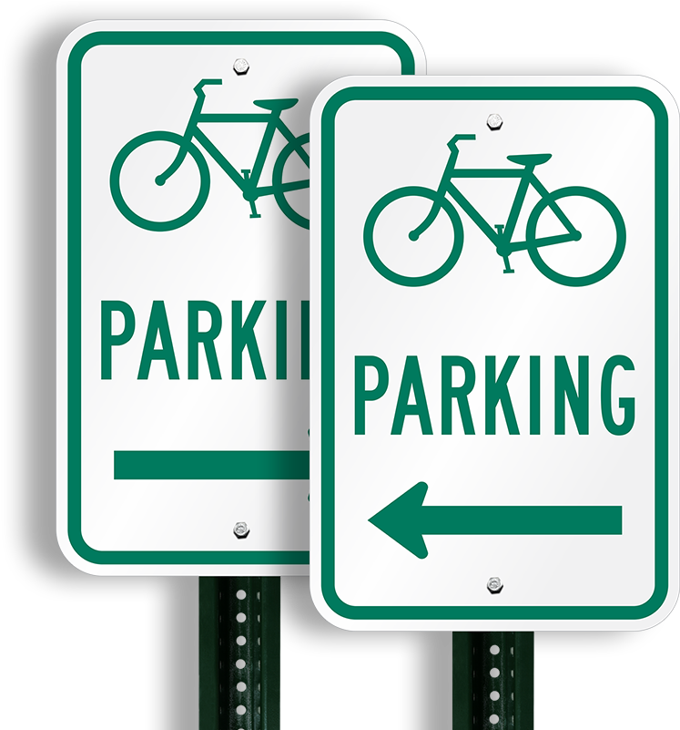 Bicycle Parking (left Arrow) Aluminum Sign - No Parking Left Arrow (800x800)
