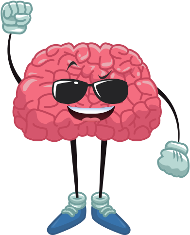 Cute Brain With Sunglasses Cartoon - Brain Cartoon (550x550)