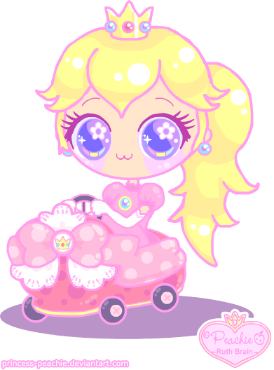 Peach In Mario Kart 7 By Princess-peachie - Kawaii Princess Peach (391x528)