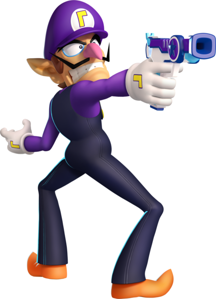 Waluigi With Gun (434x600)
