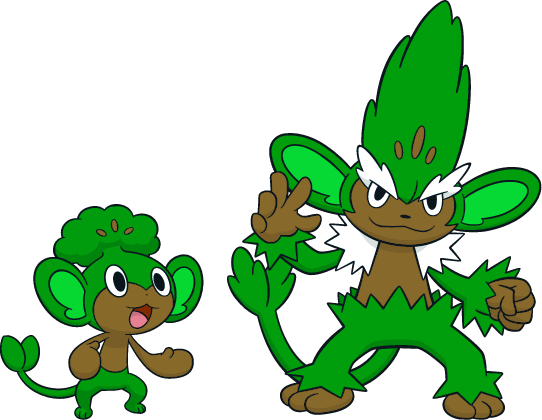 Pansage And Simisage By High - Cartoon (542x420)