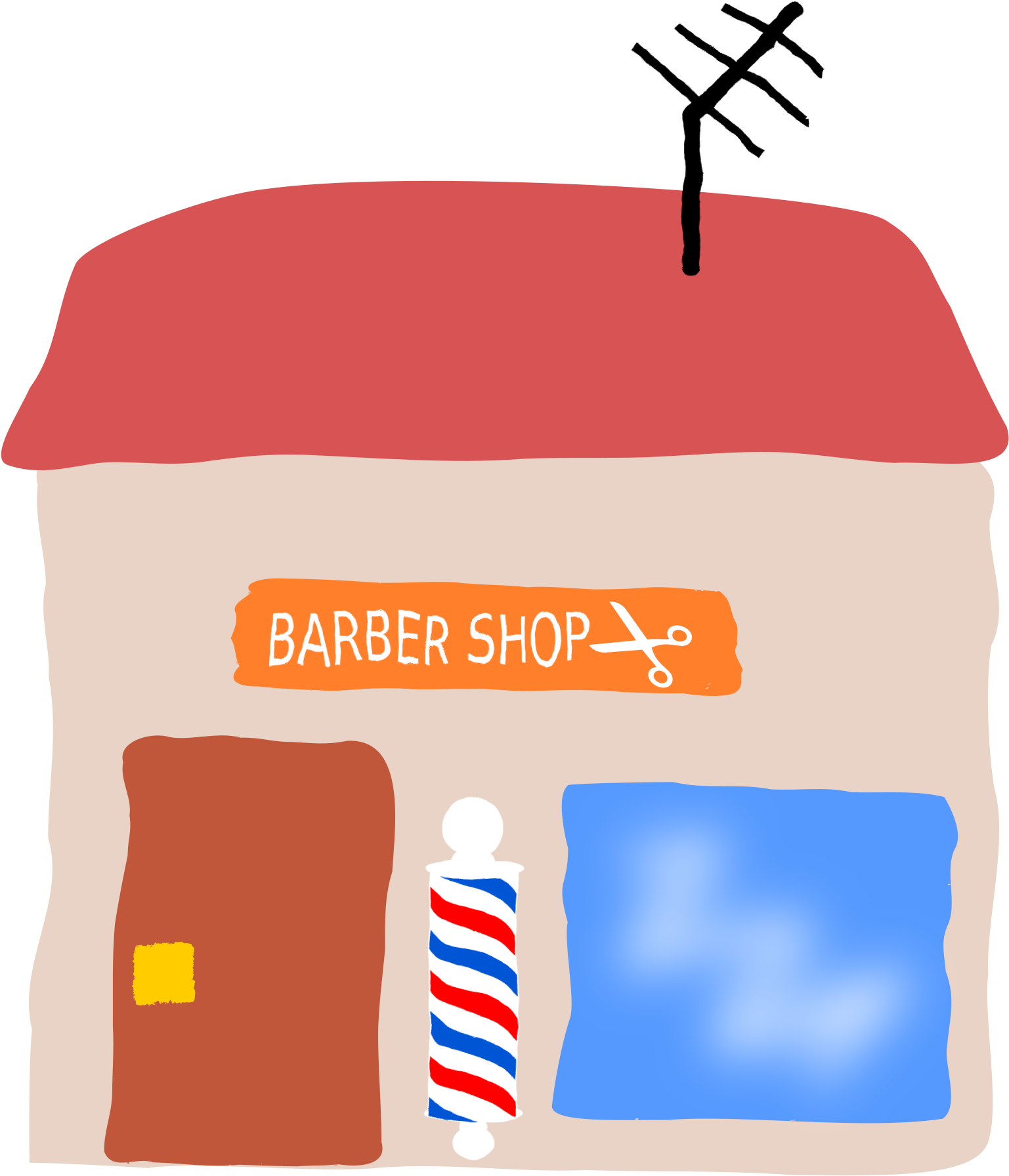 Crooked Barbershop 1 - Friseursalon Und Versorgungen Visitenkarte (1697x2400)