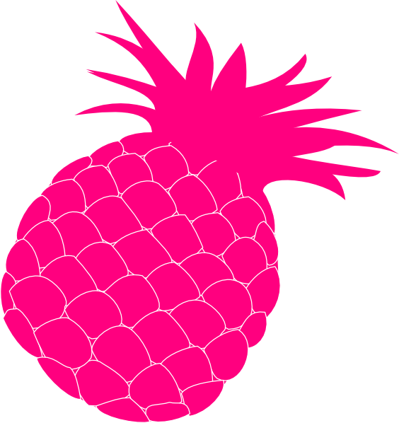 Hot Pink Pineapple Clip Art - Red Pineapple Clip Art (564x598)