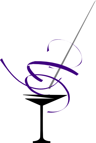 Purple Swirl Cocktail Clip Art At Clker - Cocktail Glass (402x595)