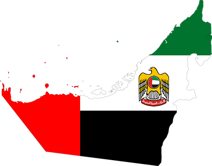 Borders, Country, Flag, Geography, Map - United Arab Emirates Flag Map (434x340)