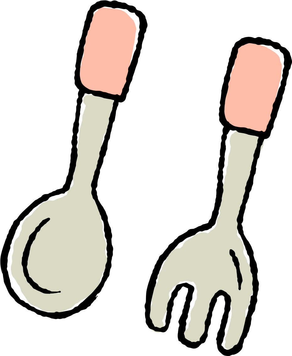 Spoon Fork Spork Clip Art Cartoon Spoon And Fork Png (1600x1600