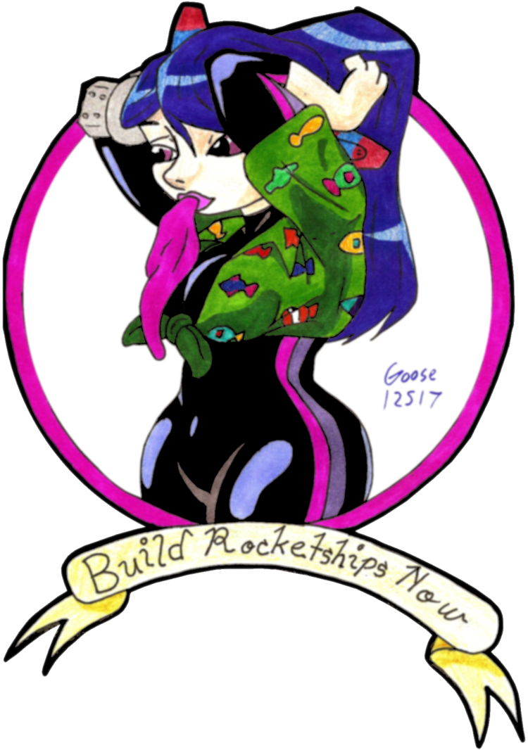 Build Rocketships Now By Jake The Goose - Drawing (750x1066)