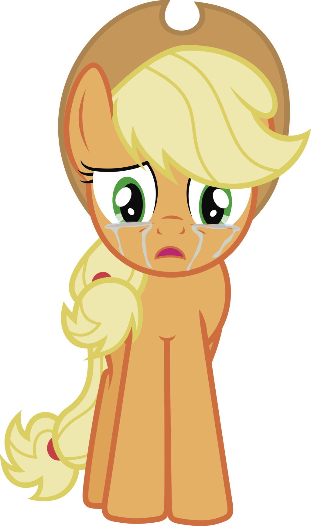 Applejack In Tears By J5a4 - Mlp Applejack Smiling (1024x1732)