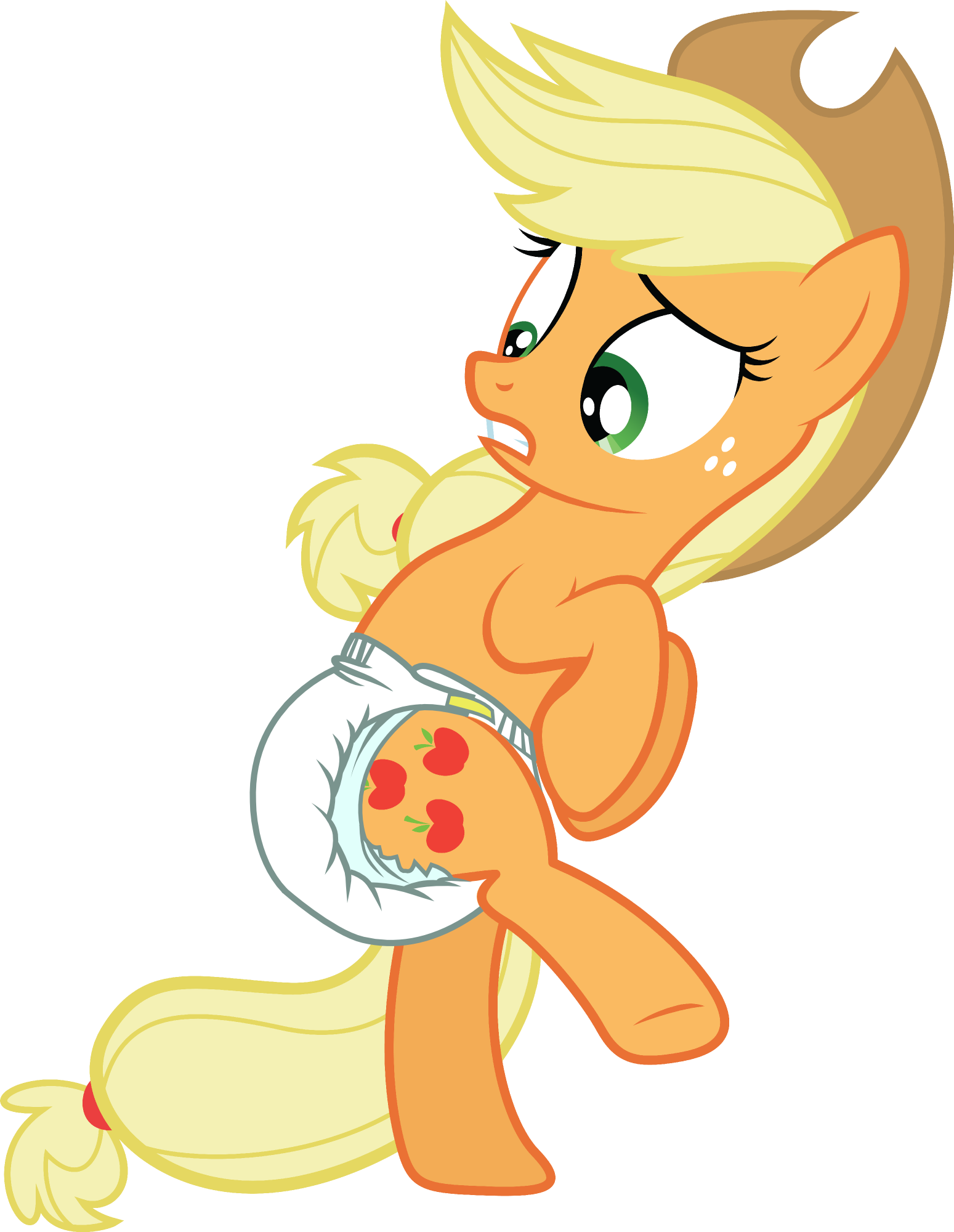 Applejack Diapers Scared - My Little Pony Diaper (1549x2000)