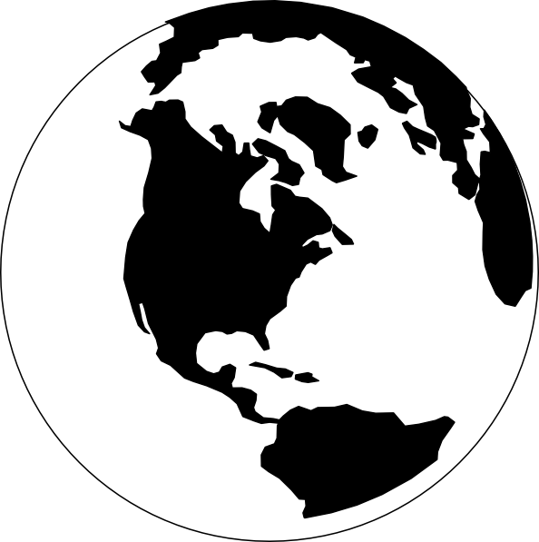 World Black And White - Black And White World Logo (594x597)