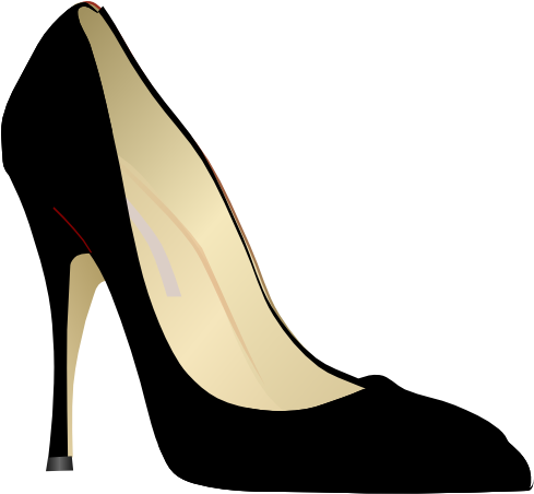 Black High Heel Clip Art At Clker - Black High Heels Clipart (600x484)