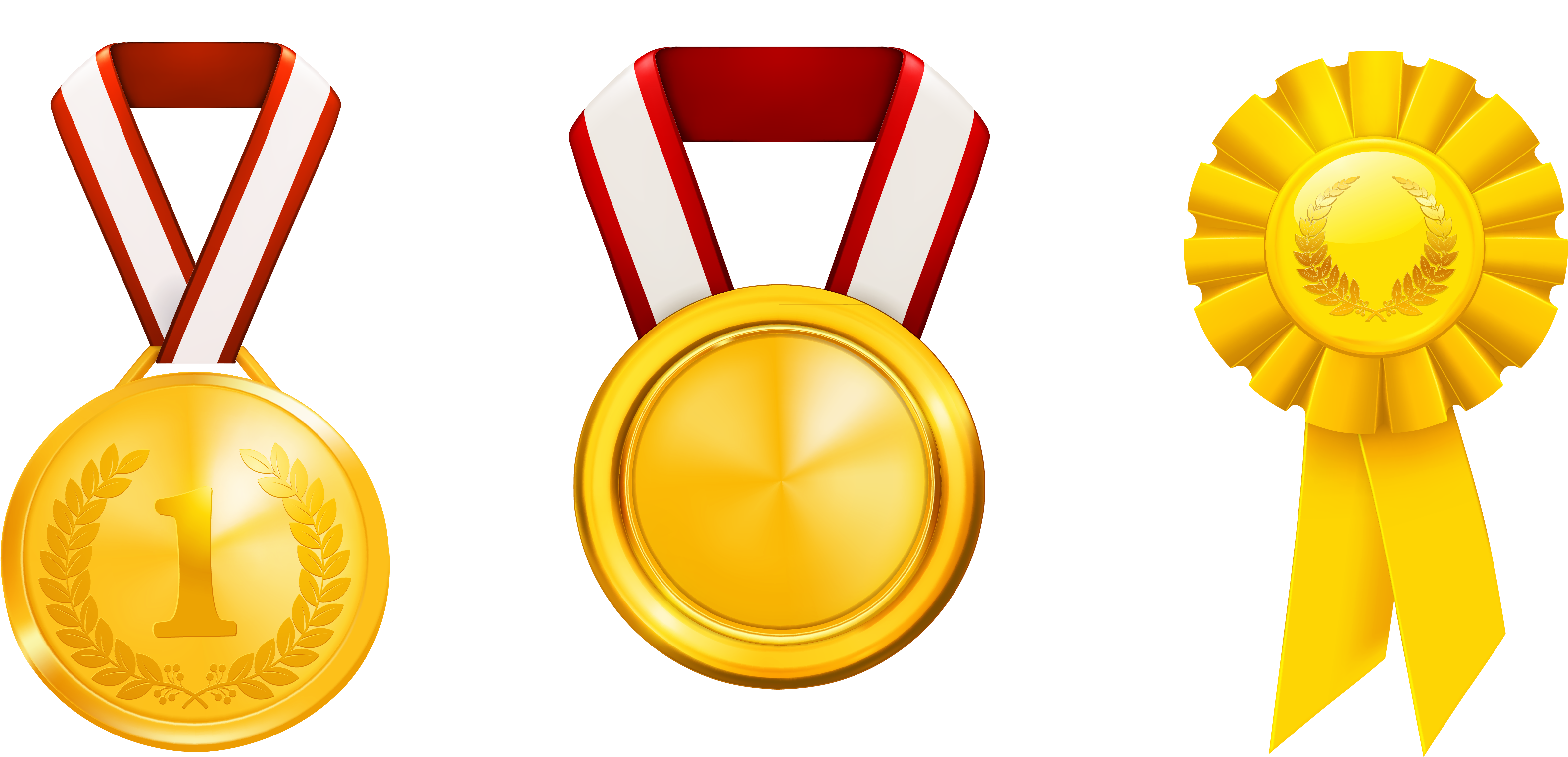 Prizes Honors Set Png Clipart - Medal Clipart Png (5027x2423)