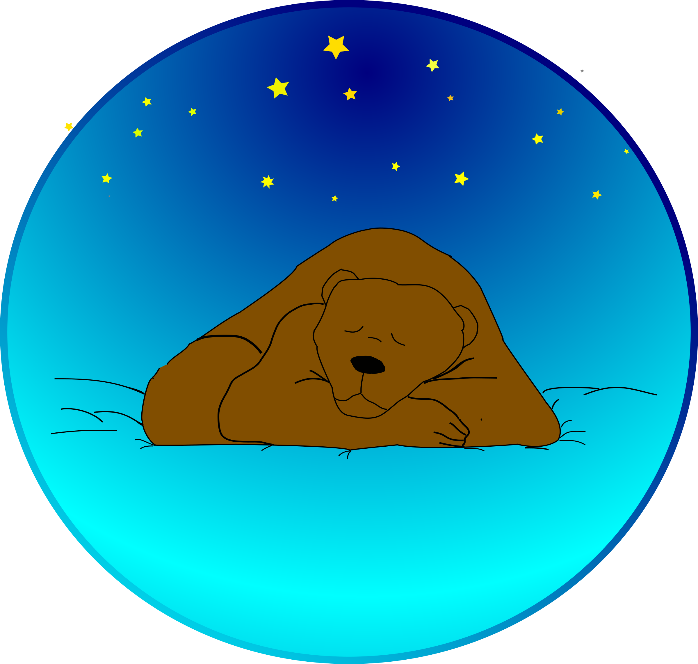 Free Sleeping Bear Under The Stars - Sleeping Bear Clip Art (2400x2282)