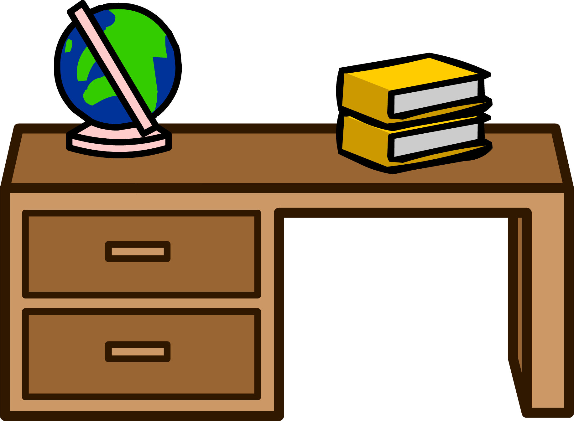 Student Clip Art - Club Penguin Desk - (1832x1345) Png Clipart Download, image size:1832x1345