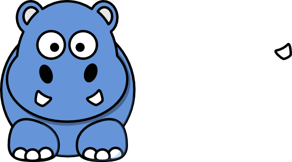 Blue Hippo Animated Clip Art At Clkercom Vector Online - Cartoon Hippo (600x333)